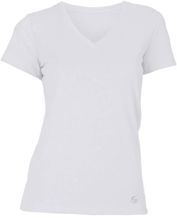 Soffe Juniors' No Sweat V-Neck Cropped T-Shirt