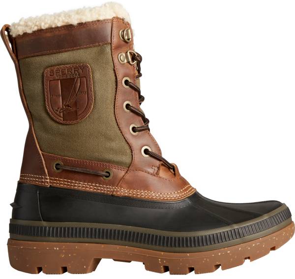 sperry duck boots olive and brown