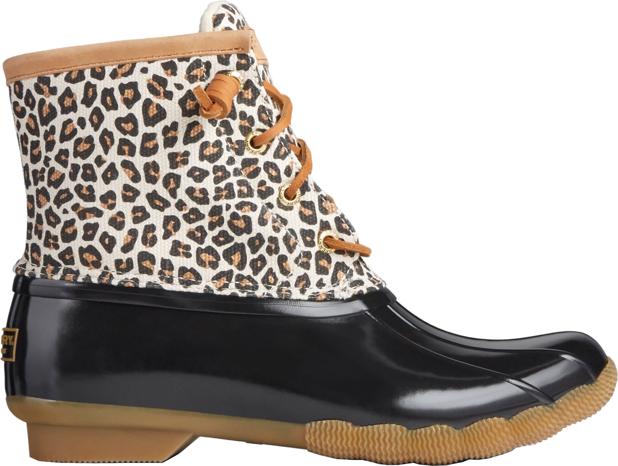 womens leopard print duck boots