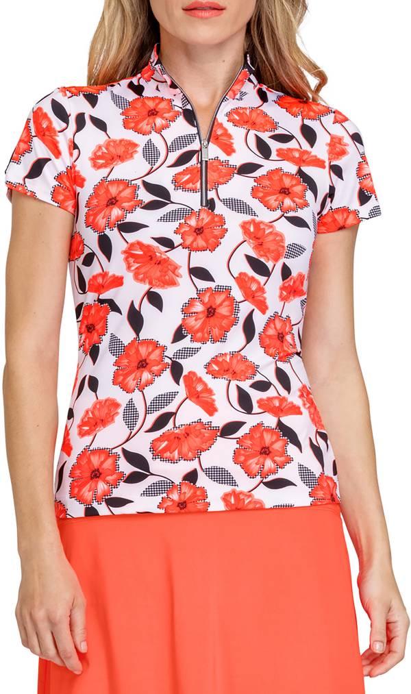 Tail Women's Bethany Mock Zip Neck Short Sleeve Shirt