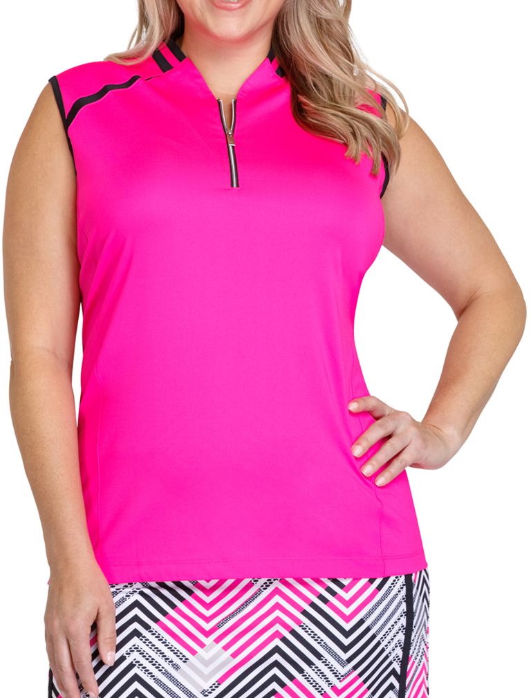 plus size womens sleeveless golf shirts