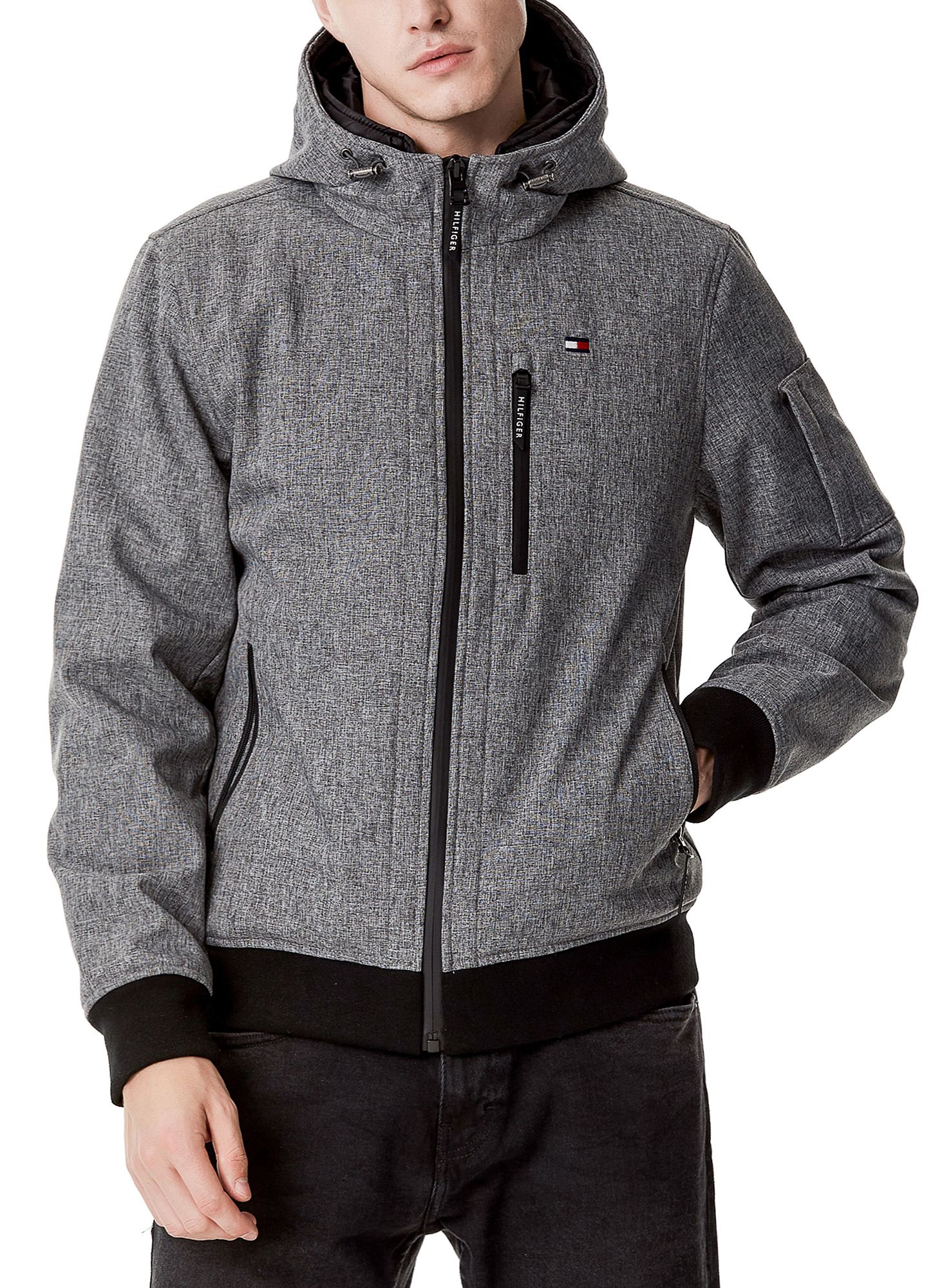 tommy hilfiger hooded bomber jacket