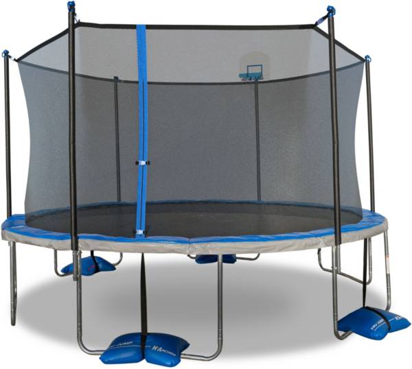 TruJump 14' Trampoline with AirDunk Basketball System