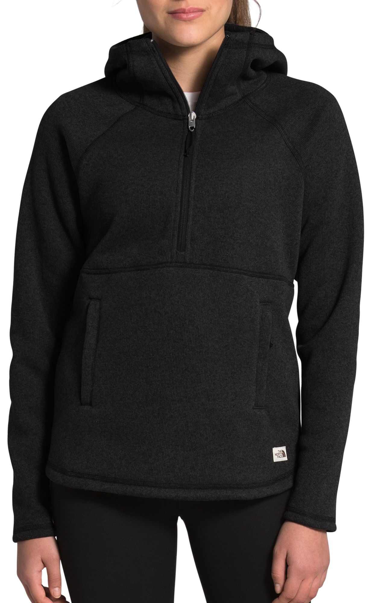 women's crescent hooded pullover