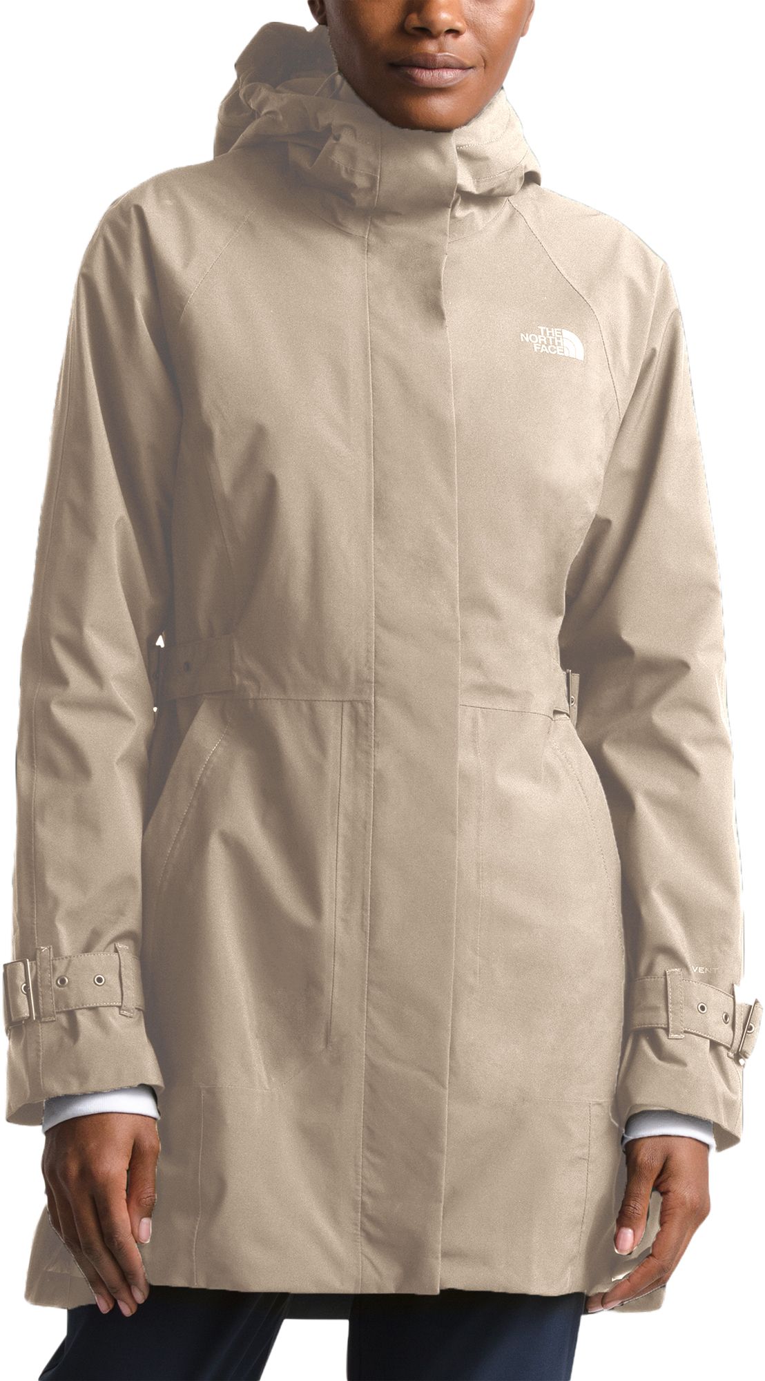 north face women's long raincoat