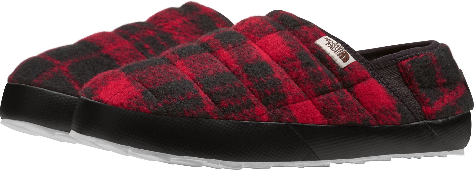 north face slippers red