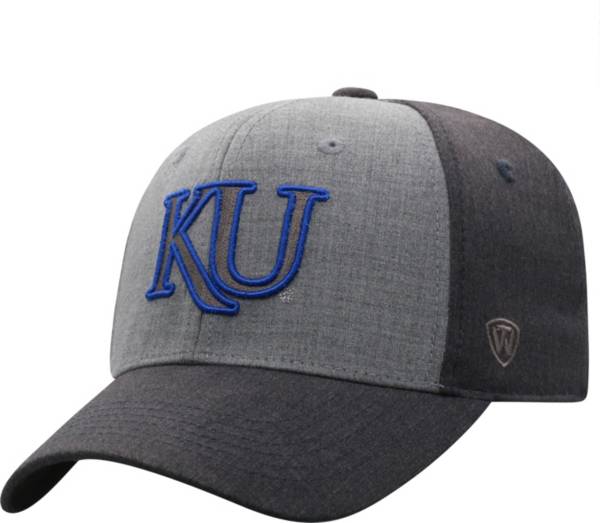 Top of the World Men's Kansas Jayhawks Grey Powertrip 1Fit Flex Hat