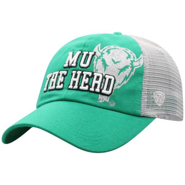 Top of the World Women's Marshall Thundering Herd Green Glitter Cheer Adjustable Hat