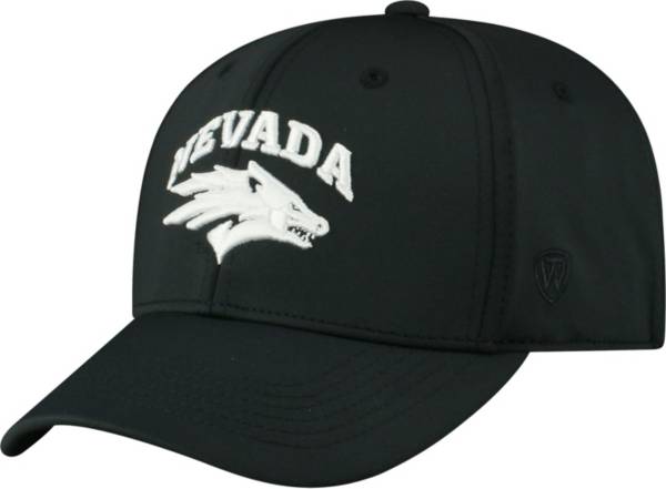 Top of the World Men's Nevada Wolf Pack Tension 1Fit Flex Black Hat