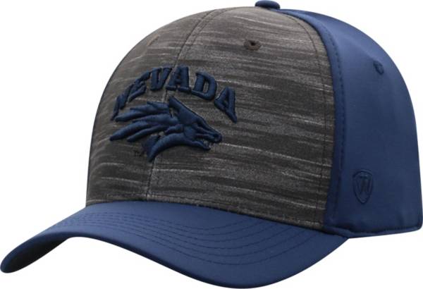 Top of the World Men's Nevada Wolf Pack Grey/Blue Pepper 1Fit Flex Hat