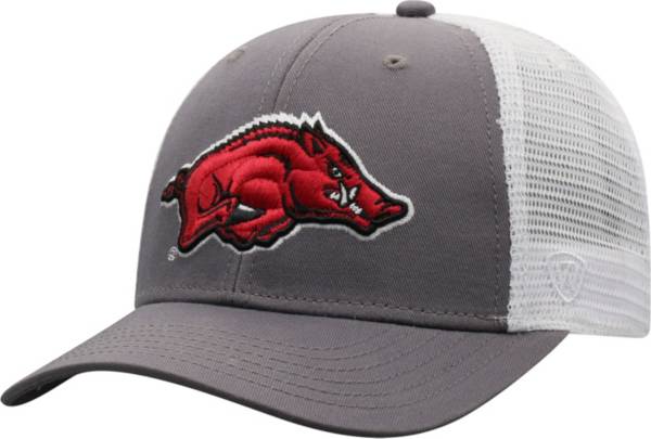 Top of the World Men's Arkansas Razorbacks Grey/White BB Two-Tone Adjustable Hat