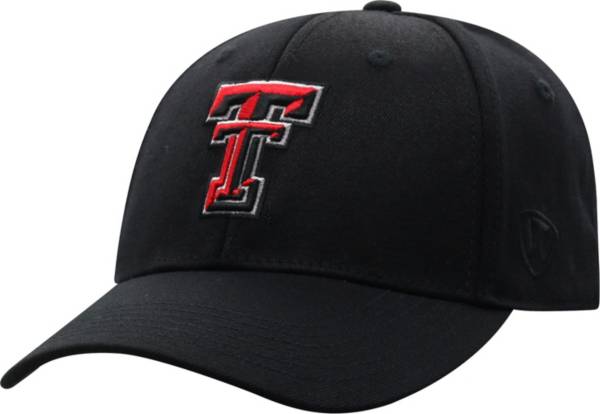 Top of the World Men's Texas Tech Red Raiders Premium 1Fit Flex Black Hat