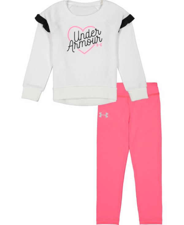 Under Armour Little Girls' Ruffle Long Sleeve Shirt and Leggings Set