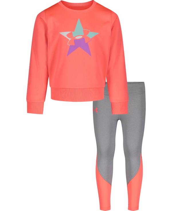 Under Armour Little Girls' Star Long Sleeve Shirt and Leggings Set