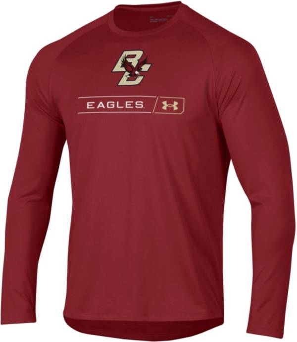 Under Armour Men's Boston College Eagles Maroon Long Sleeve Tech Performance T-Shirt