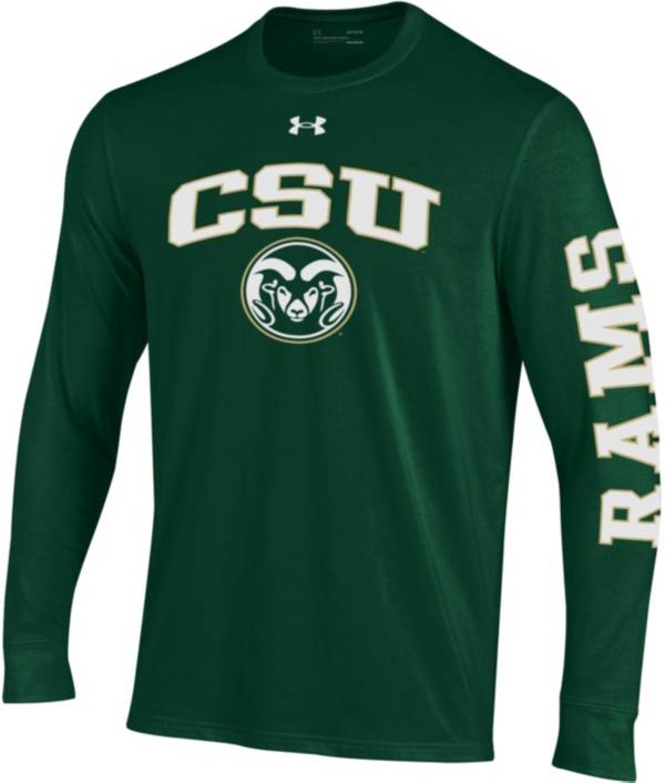 Under Armour Men's Colorado State Rams Green Performance Cotton Long Sleeve T-Shirt