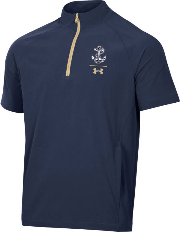 Under Armour Navy Midshipmen Navy Coaches Short Sleeve Quarter-Zip Shirt