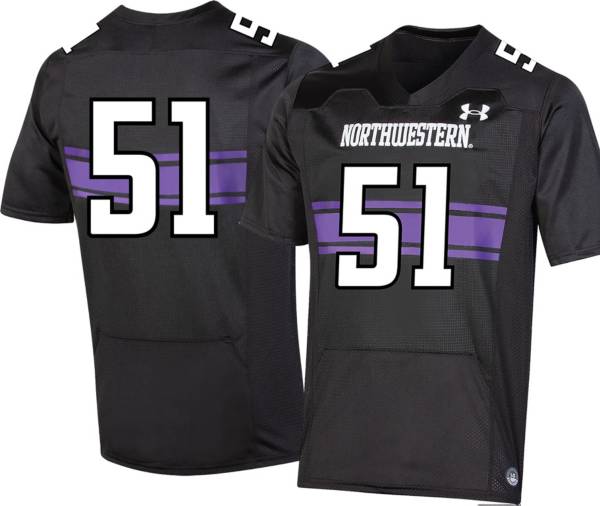 Under Armour Men's Northwestern Wildcats #51 Replica Football Black Jersey product image