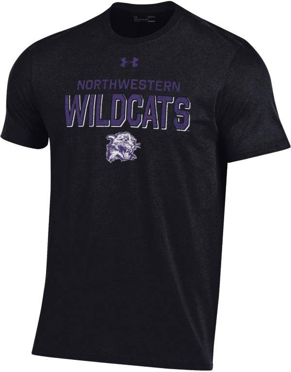 Under Armour Men's Northwestern Wildcats Performance Cotton Black T-Shirt