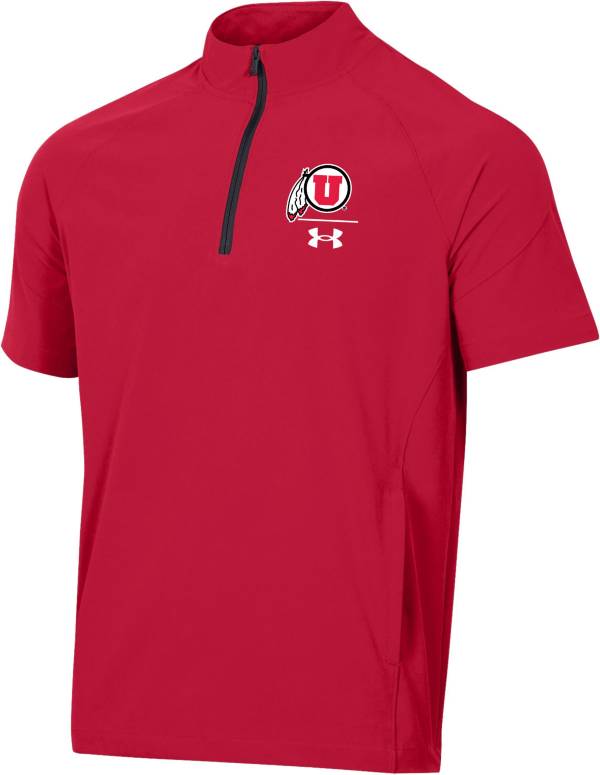 Under Armour Utah Utes Crimson Coaches Short Sleeve Quarter-Zip Shirt