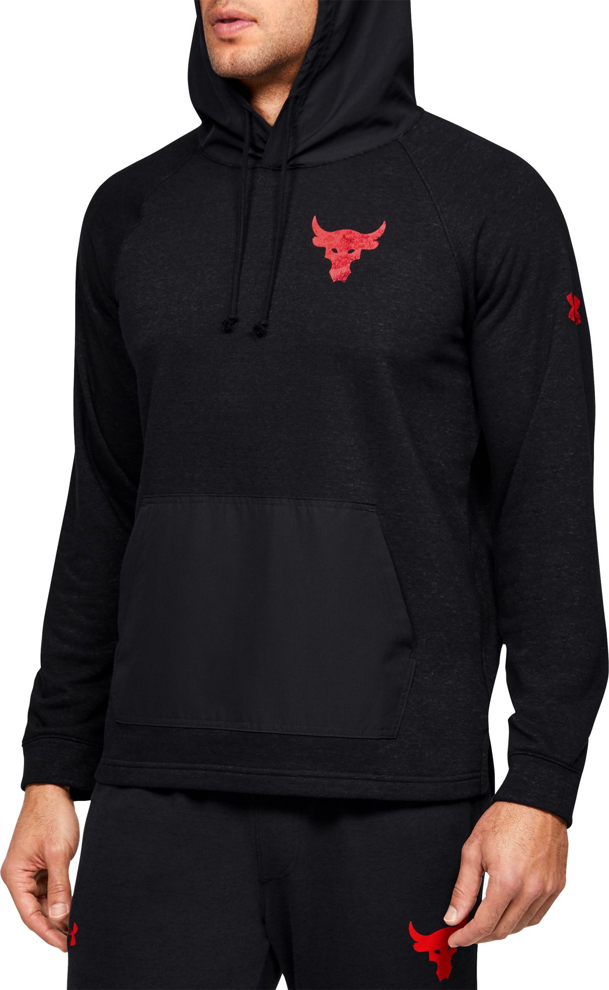 under armour red and black hoodie