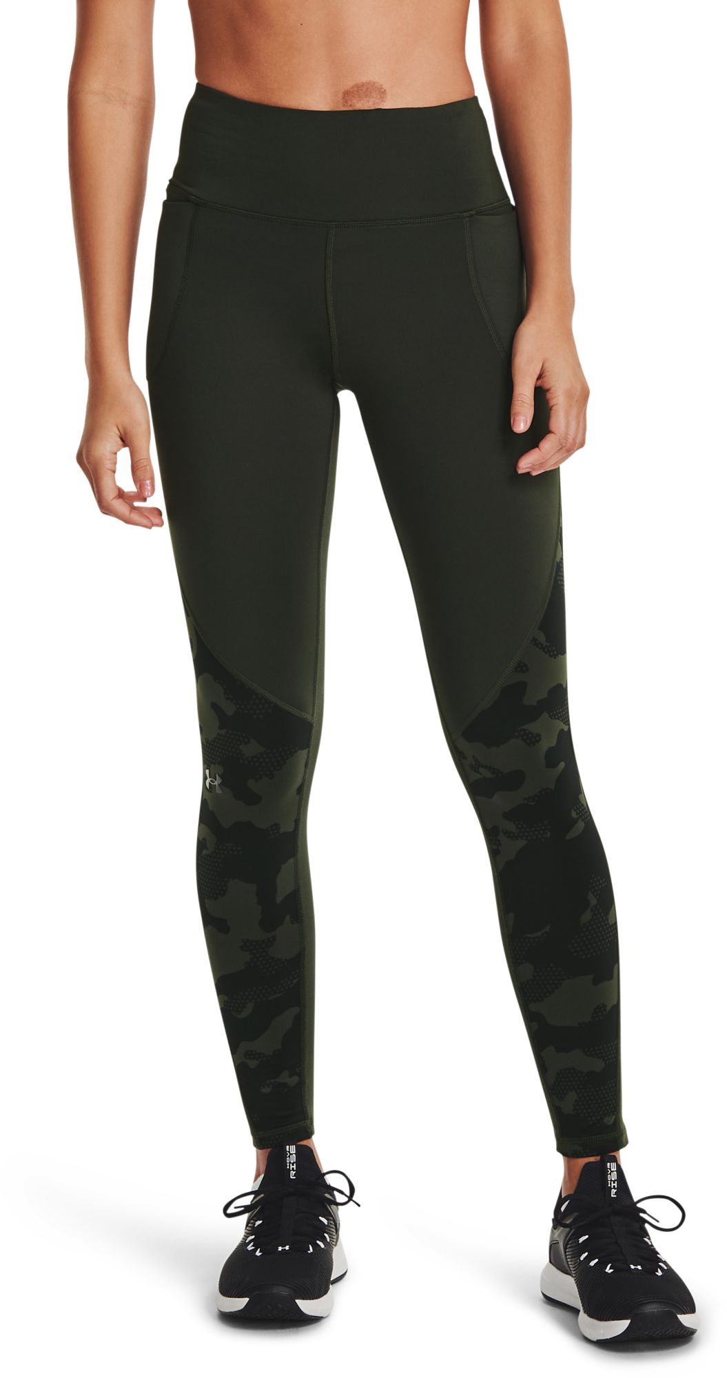 Under Armour rush camo leggings in purple, 1360564-586