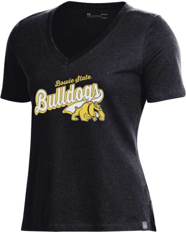 Under Armour Women's Bowie State Bulldogs Performance V-Neck Black T-Shirt