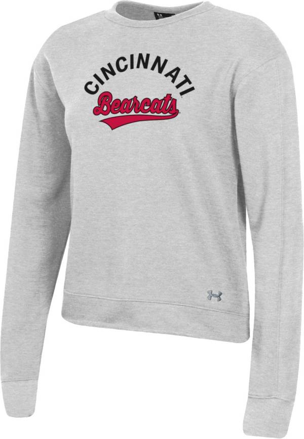 Under Armour Women's Cincinnati Bearcats Grey All Day Fleece Crew-Neck Sweatshirt