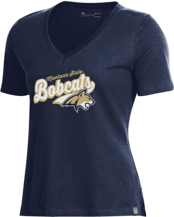 Under Armour Women's Montana State Bobcats Blue Performance Cotton V-Neck T-Shirt