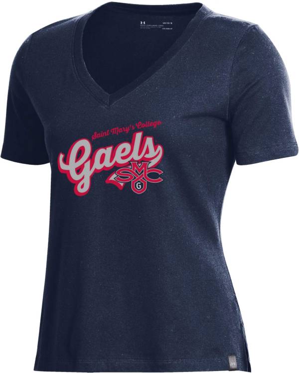 Under Armour Women's St. Mary's Gaels Navy Performance Cotton V-Neck T-Shirt