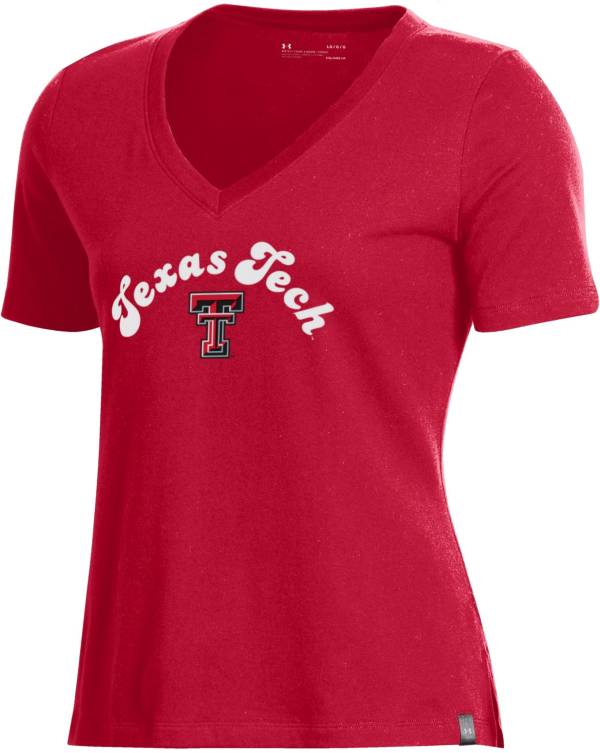 Under Armour Women's Texas Tech Red Raiders Red Performance Cotton V-Neck T-Shirt