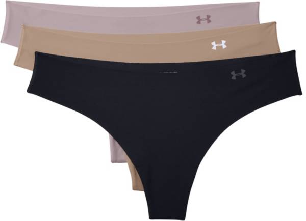 Under Armour PURE NO SHOW THONG 3 PACK - Thong - star light/midnight  navy/celeste/matrix green/dark blue 