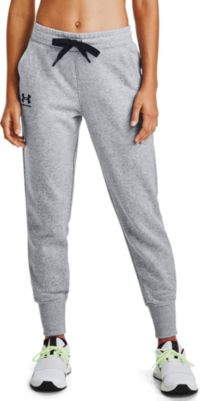 Shop Womens Under Armour Steel Grey/ Black Rival Fleece Joggers Athletic  Trackies - Dick Smith