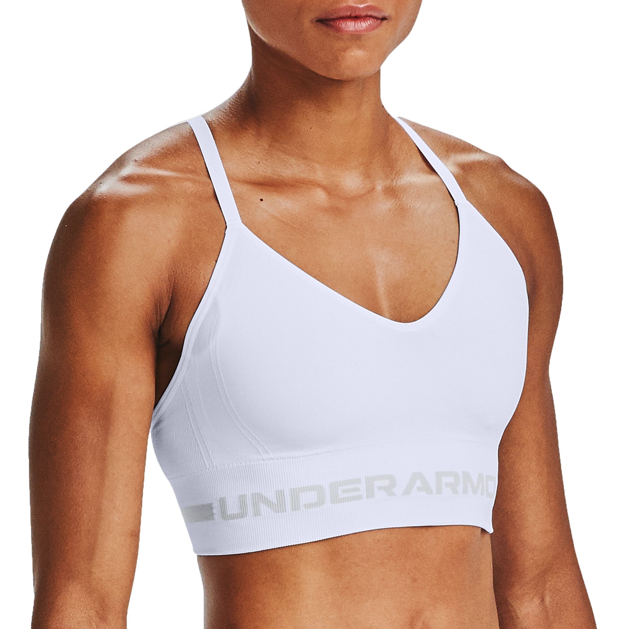 under armour white sports bra
