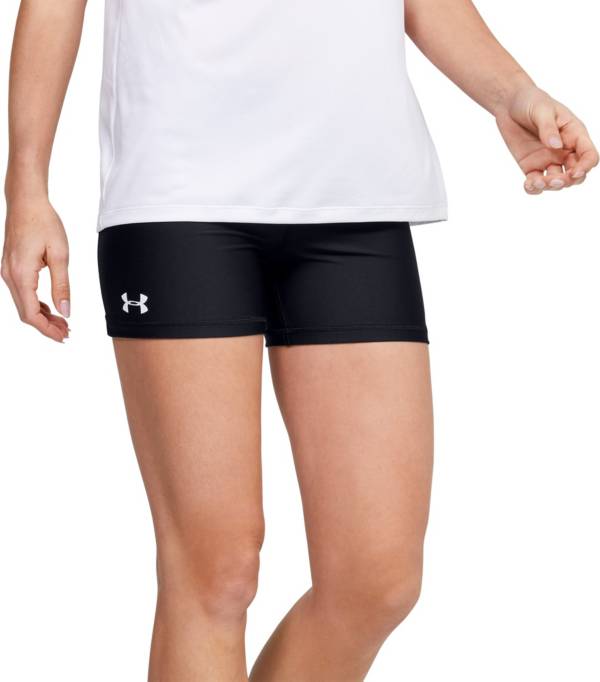 Girls Under Armour black fitted shorty shorts size YMD Volleyball Cheer  Athletic