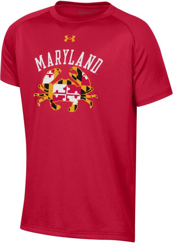 Under Armour Youth Maryland Terrapins Red ‘Maryland Pride' Tech Performance Long Sleeve T-Shirt