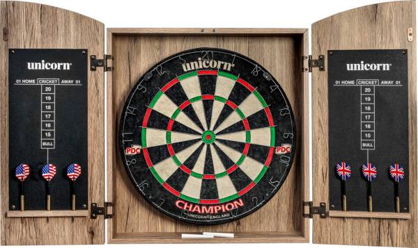 Unicorn Bristle Dartboard Champion Cabinet Set