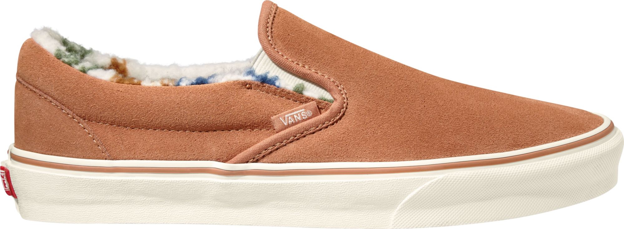 suede fleece slip on vans