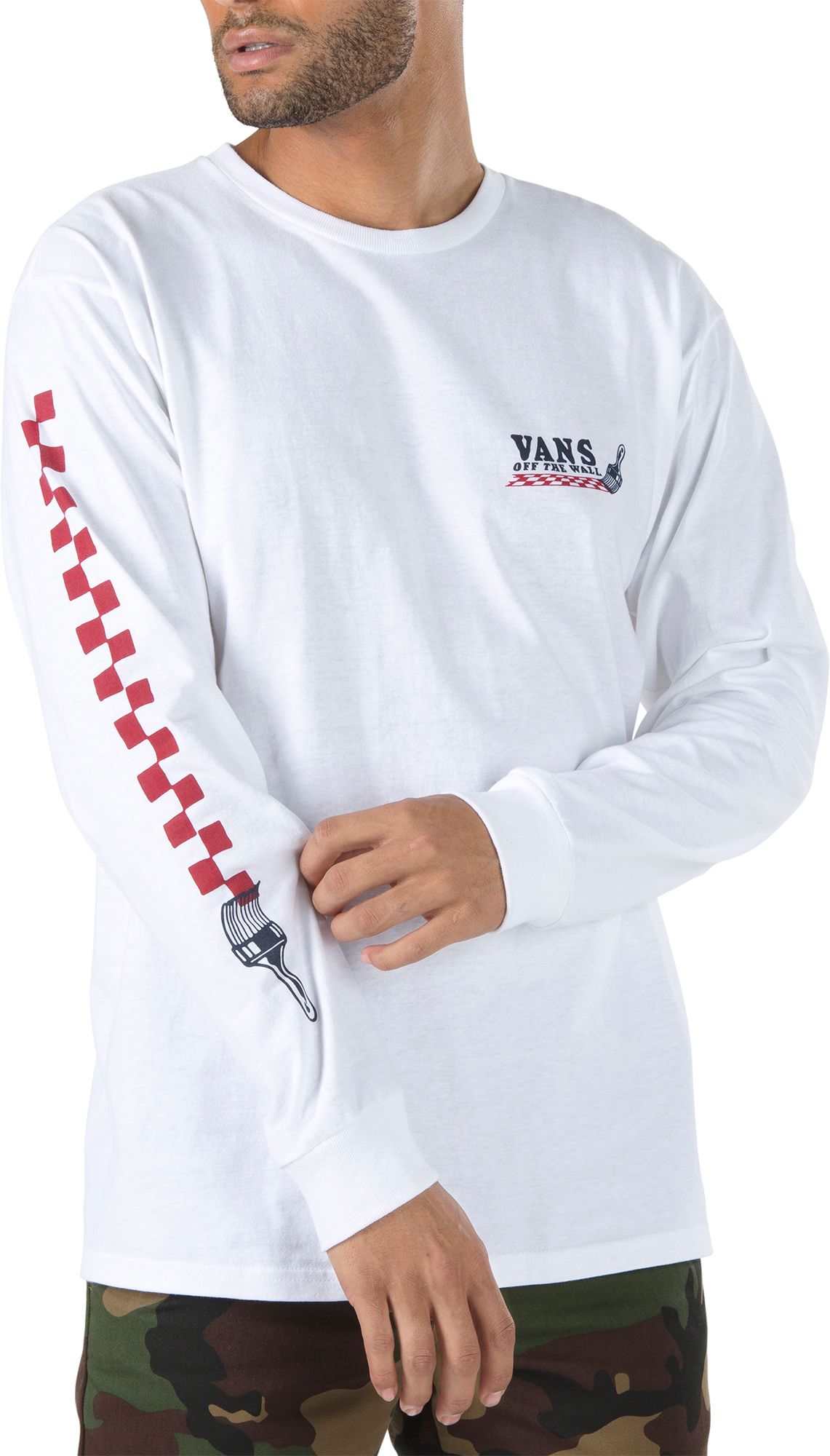 vans long sleeve shirt white