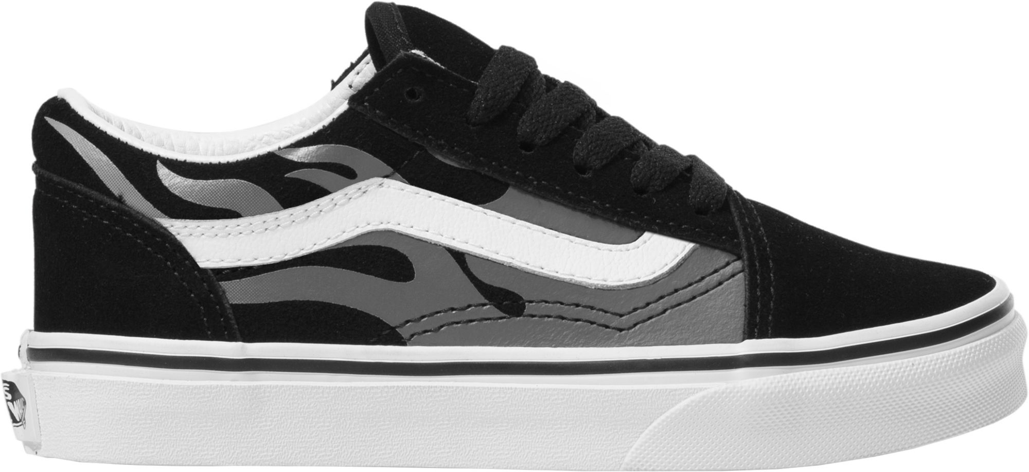 black flame vans slip on