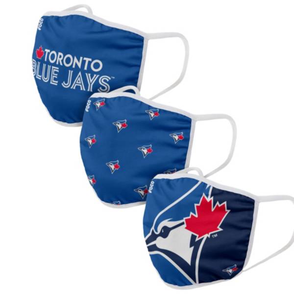 FOCO Adult Toronto Blue Jays 3-Pack Face Coverings