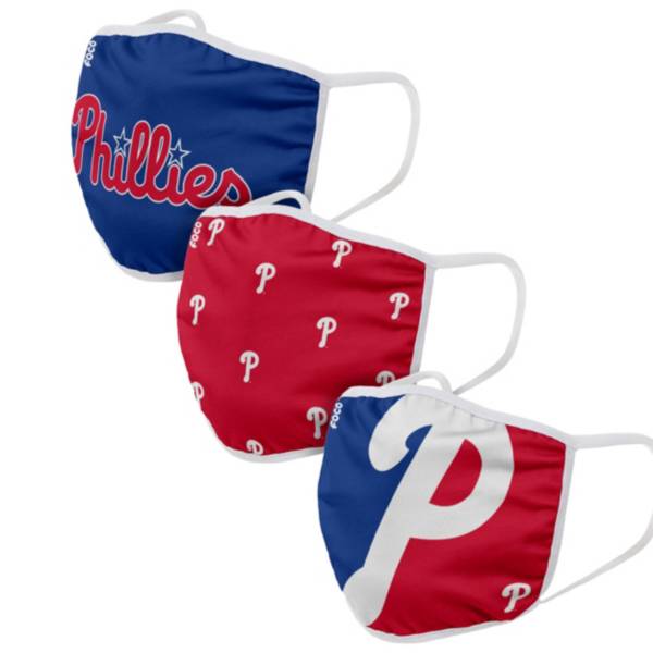 FOCO Adult Philadelphia Phillies 3-Pack Face Coverings