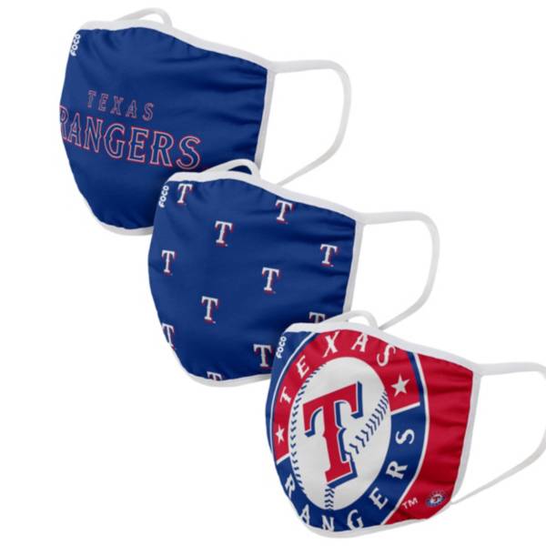 FOCO Adult Texas Rangers 3-Pack Face Coverings