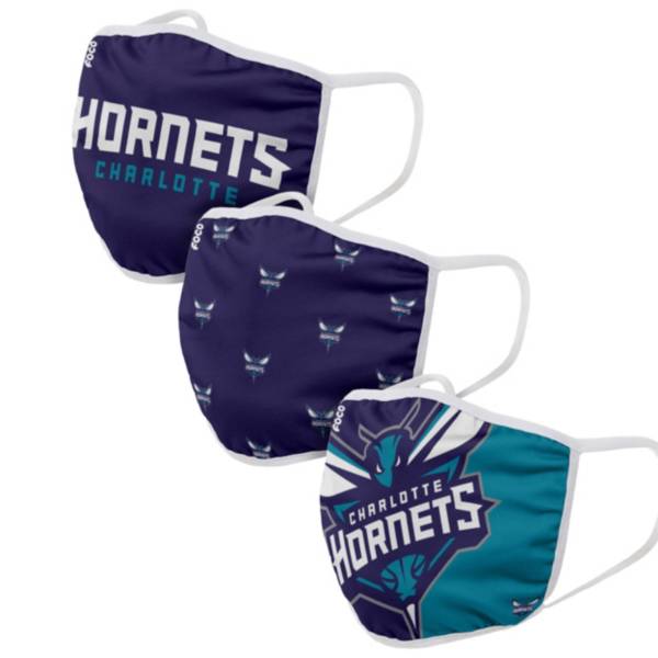 FOCO Adult Charlotte Hornets 3-Pack Face Coverings