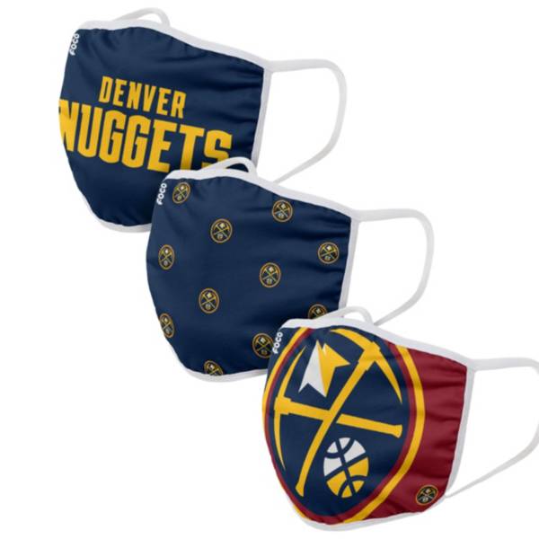 FOCO Adult Denver Nuggets 3-Pack Face Coverings