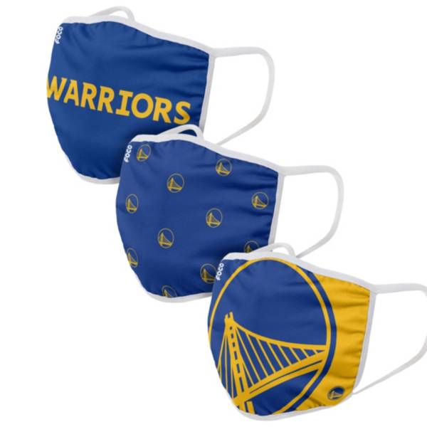 FOCO Adult Golden State Warriors 3-Pack Face Coverings