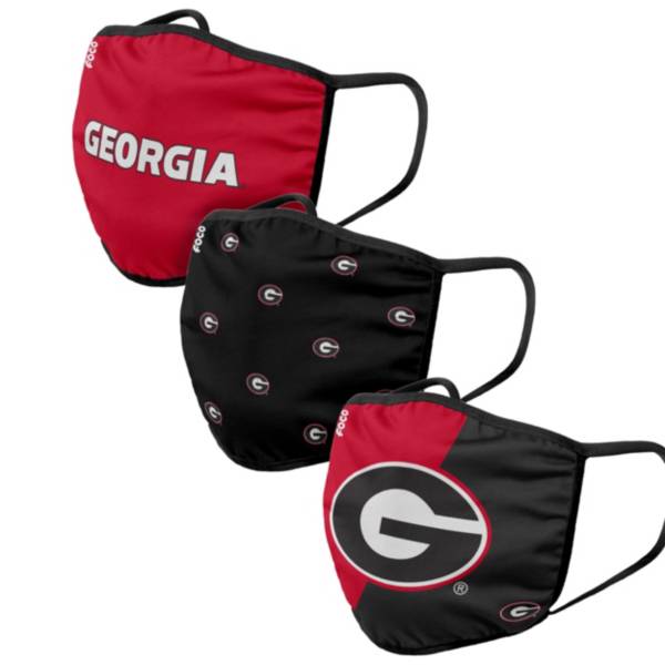 FOCO Adult Georgia Bulldogs 3-Pack Face Coverings