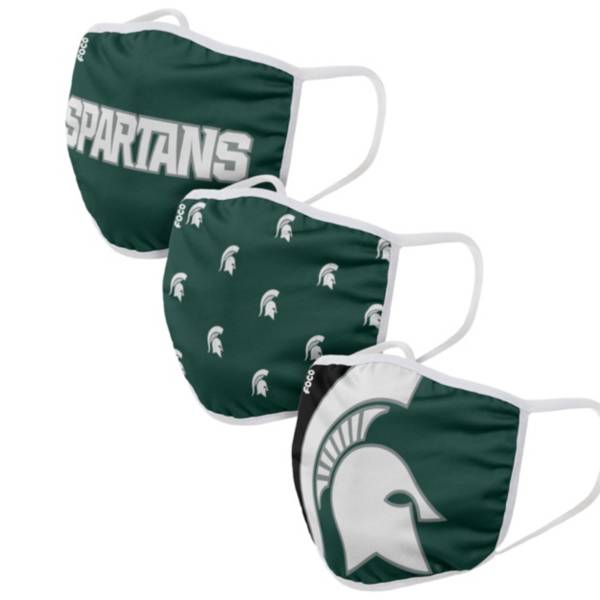 FOCO Adult Michigan State Spartans 3-Pack Face Coverings