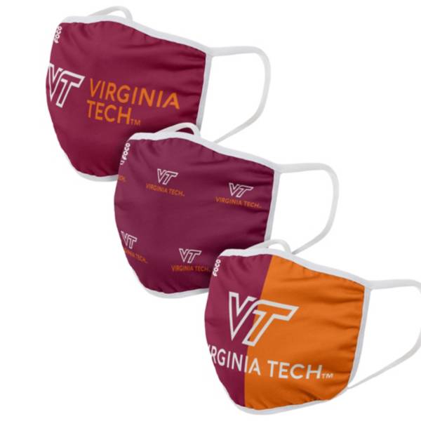 FOCO Adult Virginia Tech Hokies 3-Pack Face Coverings