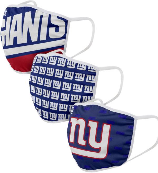 FOCO Adult New York Giants 3-Pack Face Coverings